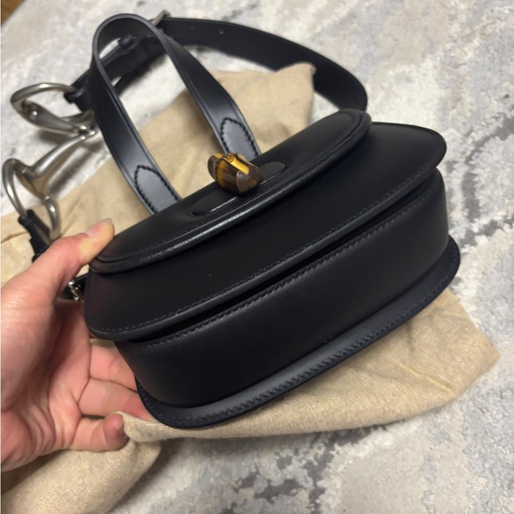 New Authentic Gucci Bambo Horsebit Logo Waist Bag Belt size 80 Number 681137 - Picture 4 of 9